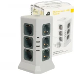 Удлинитель 12-и местный 1,5 метра с заземлением 3хUSB Type A+C Stekker Comfort 49991