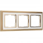 Рамка на 3 поста (золото/белый) W0031329 (a051218)
