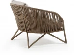 Кресло из ротанга La Forma (ex Julia Grup) Branzie (Коричневый,Серый/ Металл,Пена,Веревка,Сталь)