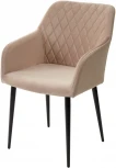 Стул M-City BRANDY-X БЕЖЕВЫЙ #5, велюр / черный каркас