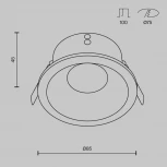 Встраиваемый светильник Zoom GU10 1x50Вт IP 65 Maytoni Technical DL032-2-01W (220V)