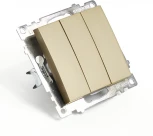 Выключатель трехклавишный (золото) Stekker Катрин 49219