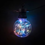 Светодиодная Гирлянда Роса 5м Разноцветная 24В, 10 LED, Провод Черный ПВХ, IP54