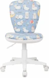 Кресло детское Бюрократ KD-W10 голубой овечки крестов. пластик пластик белый