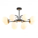 Потолочная люстра на штанге Lumion Elrona 8375/12C черный/латунь/белый, металл/стекло E27 12*60W 220V