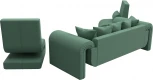 Набор Волна-1 (диван, 2 кресла) (Зеленый/Рогожка) Лига Диванов арт.125325