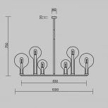 Потолочная люстра на штанге Maytoni Status MOD333PL-06BS1 (220V, шарики)