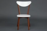 Стул жесткое сиденье MAXI (Макси) Белый + Коричневый (каркас бук, сиденье, спинка - мдф)