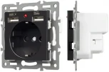 Механизм розетки с USB зарядкой SCT-MUAA-PL-BK (250V, 16A) (Arlight) 043734