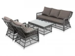 Лаунж-зона из искусственного ротанга, цвет графит 4SIS Гранд Латте GLS3C2T-4-SET graphite