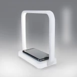 Интерьерная настольная лампа с беспроводным ЗУ Eurosvet Frame 80502/1 белый (LED, 220V, диммер, сенсорный выключатель)