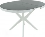 Стол Аврора Оскар D950 Glass, Белый, Стекло Чёрное