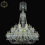 Подвесная люстра с хрустальными подвесками Art Classic 11.11 11.11.24+12+6.460v.2d.XL-167.Gd.Sp