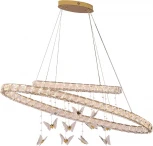 Подвесной светильник светодиодный Newport 8120 8120/120 oval gold (220V, хрусталь, на тросе, бабочки)