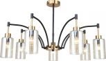 Потолочная люстра на штанге Escada Lyrics 1166/7P 7x40Вт E14, металл/стекло, бронза/черный, прозрачный плафон (220V)