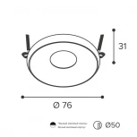 Встраиваемый светильник под лампу MR11 с цоколем GU10 белый Wolta Acento WDL-MR11/05W-R