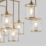 Потолочная люстра Wi-Fi на штанге Eurosvet Inari 60144/10 золото (220V, управление смартфоном, голосовое управление, умный дом - Minimir Home, Алиса, Маруся, Салют)