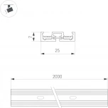 Трек магнитный MAG-VIBE-TRACK-257-2000 (BK) (Arlight, IP20 Металл) 044179 (48V)