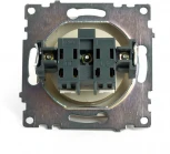 Розетка без заземления со шторками (золото) Stekker Катрин 49223