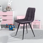 Стул UNO, бархат серый 27 / чёрный конус Top Concept UNO 74648