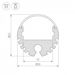 Профиль ARH-ROUND-D20-2000 ANOD (Алюминий) 016219 Arlight