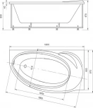 Акриловая ванна Акватек Бетта 160 R, с фронтальным экраном