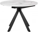 Стол Rudolf круглый раскладной 100-130x100x75см, белый мрамор, чёрный Bradex Home RF 0417