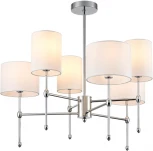Потолочная люстра на штанге Lumion Latti 6589/6C хром/белый, металл/текстиль E14 6*40W 220V (круглые)