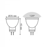 Лампочка светодиодная GU4 3 Вт 280 lm 4100K нейтральное белое свечение Gauss 132517203