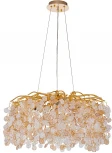 Подвесная люстра Escada Astrea 2112/10P 10х40Вт Е14, металл/хрусталь, золото/прозрачный (220V, на тросе, листья, ветки)