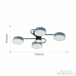 Потолочная люстра на штанге Arte Milano Ferrara 253039/4+1 Bk/Gr (LED, 220V, круглые)