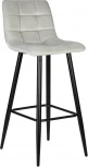 Стул барный Dobrin NICOLE (черные матовые ножки, светло-серый велюр (108-52))