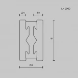 Шинопровод магнитный Flarity черный 2м Maytoni Busbar trunkings Flarity TRX154-112B (24V)