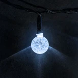 Гирлянда «Шарики» 10м Белая 9В, Диаметр Шарика 23мм, 100 LED, Провод Черный ПВХ, IP54