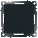 Выключатель двухклавишный (черный) Stekker Катрин 39606