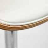 Барный стул VIMTA (mod.4021S) белый/натуральный/хром (металл/дерево/экокожа)