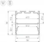 Профиль LINE-M-5050-2000 BLACK (Arlight, Алюминий) 053403