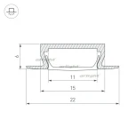 Профиль MIC-F-2000 ANOD (Алюминий) 012082 Arlight