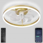 Потолочная люстра светодиодная с вентилятором Natali Kovaltseva Ledfan LED LAMPS 81491 (регулировка яркости, 220V, пульт управления, управление смартфоном)