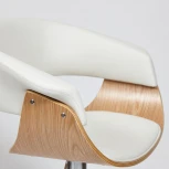 Барный стул VIMTA (mod.4021S) белый/натуральный/хром (металл/дерево/экокожа)