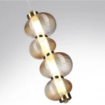 Подвесной светильник Odeon Light Bruco 5095/17L латунный/янтарный градиент/металл/стекло LED 17W 4000K (220V, на проводе, бусы)