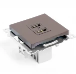 Розетка с USBх2 (коричневый) Stekker Катрин 49027