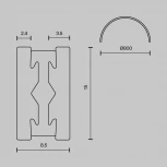 Шинопровод магнитный Flarity полукруг черный 80 см Maytoni Busbar trunkings Flarity TRX154-SR-D800-B (24V)