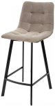 Полубарный стул CHILLI-QB SQUARE латте #25, велюр / черный каркас (H=66cm)