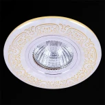 Встраиваемый точечный светильник Reluce 09502-9.0-001MN MR16+LED3W WH/GD (220V, круглые)