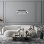 Подвесной светильник Escada Void 10254/1LED 43W Black APP (регулировка яркости, 220V, пульт управления, управление смартфоном, на тросе, кольцо)