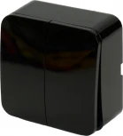 Выключатель двухклавишный (черный) Stekker София 49293