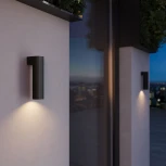 Настенный уличный светильник светодиодный Elektrostandard Nork 35187/D черный (220V, круглые, IP54)