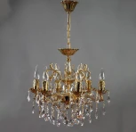 Подвесная люстра Ambiente by Brizzi Leon 2128/6 WP Tear Drop (220V, хрусталь Asfour, на цепи, подсвечник, свеча)