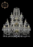 Подвесная большая люстра Art Classic 11.12 11.12.16+8+4.300.3d.Gd.Sp (220V, хрусталь, на цепи, подсвечник, свеча)